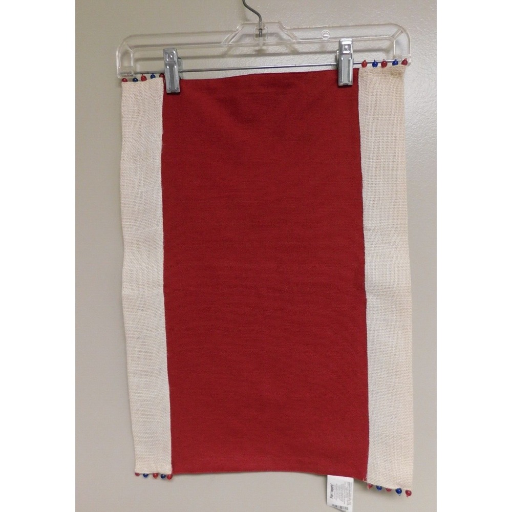 Pier One Imports Red/Blue  Reversible Beaded Placemats Set of 4